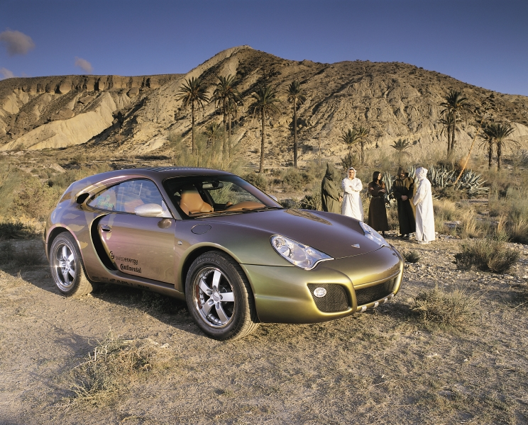 CarSighting's tweet photo. In the category of cars you didn't need to see today, here's the Rinspeed Bedouin. A 996 built to grab your morning baguette in the middle of the desert https://t.co/dwRzCV9ILN