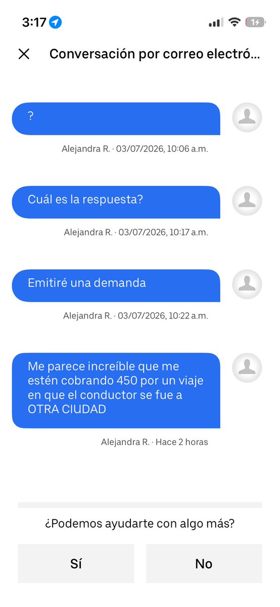 _aleejanndra's tweet photo. @Uber @Uber_MEX @Uber_Support @AtencionProfeco @FiscaliaCDMX Para que quieren que les escriba por chat, si, solo están cerrando la conversación? https://t.co/IC6uBY8z6n