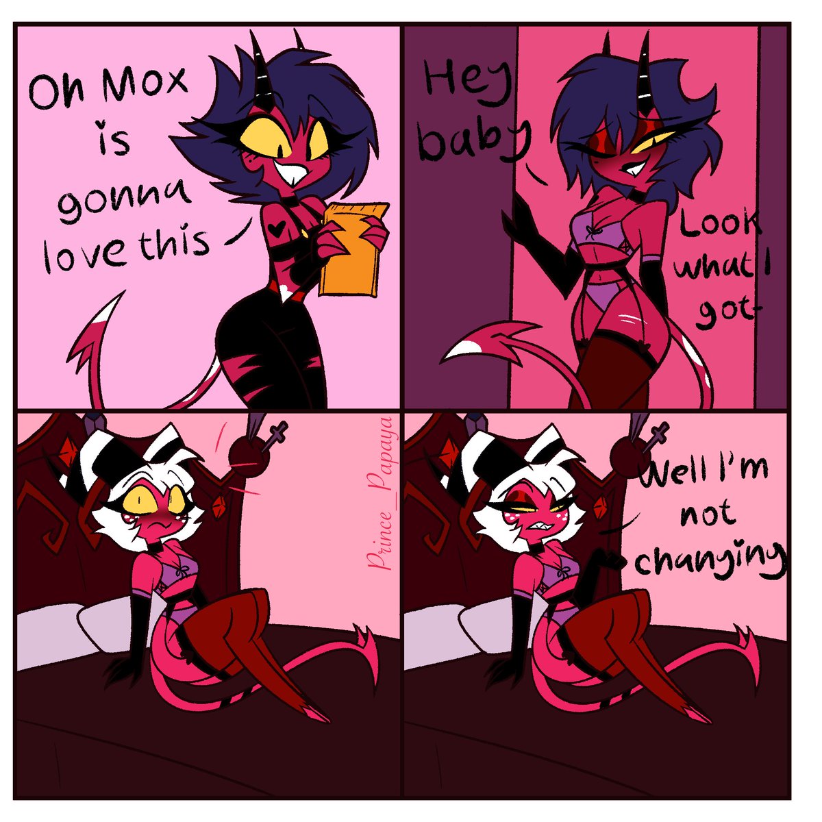 Prince_Papaya's tweet photo. This is awkward

#helluvabossfanart #millieandmoxxie https://t.co/u5X9VqKDRg