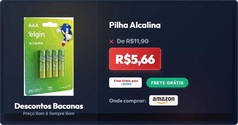 descontosbr's tweet photo. CORRE ANTES QUE ACABE! 🏃‍♂️💨

Pilha Alcalina

🔥 R$5,66
❌De R$11,90

🚚 Frete GRÁTIS Amazon Prime
🛒 COMPRE AQUI: https://t.co/8xmfteQhJb

#Achadinhos #Oferta https://t.co/nZnkkGIFNE