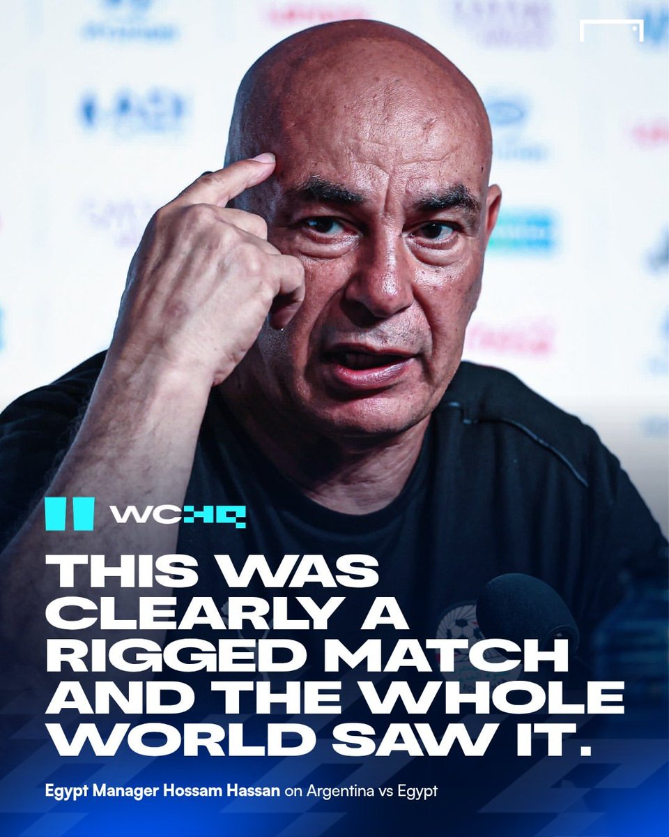 goal's tweet photo. Egypt's manager Hossam Hassan was not happy with their result against Argentina 😤

Egypt had a goal disallowed for a foul in the build-up to their goal, and a lot of fans believed Mohamed Salah was fouled before Argentina's winner 🤯

Is this reaction justified or are the Egyptians taking their loss sorely? 😬