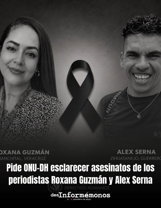 GARCIPAVON's tweet photo. Pide ONU-DH, aclarar los as3sinatos de la periodista Roxana Guzmán y del periodista y activista ambiental Alex Serna 👇