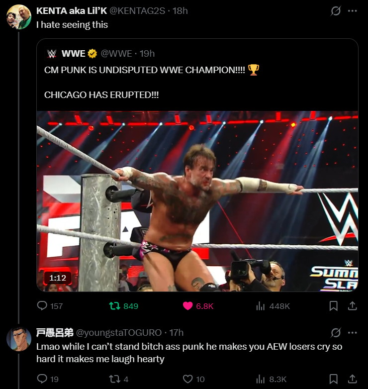 bornposting's tweet photo. guy who thinks KENTA is an AEW stan account is so funny im ngl https://t.co/xCRlfkZMrV