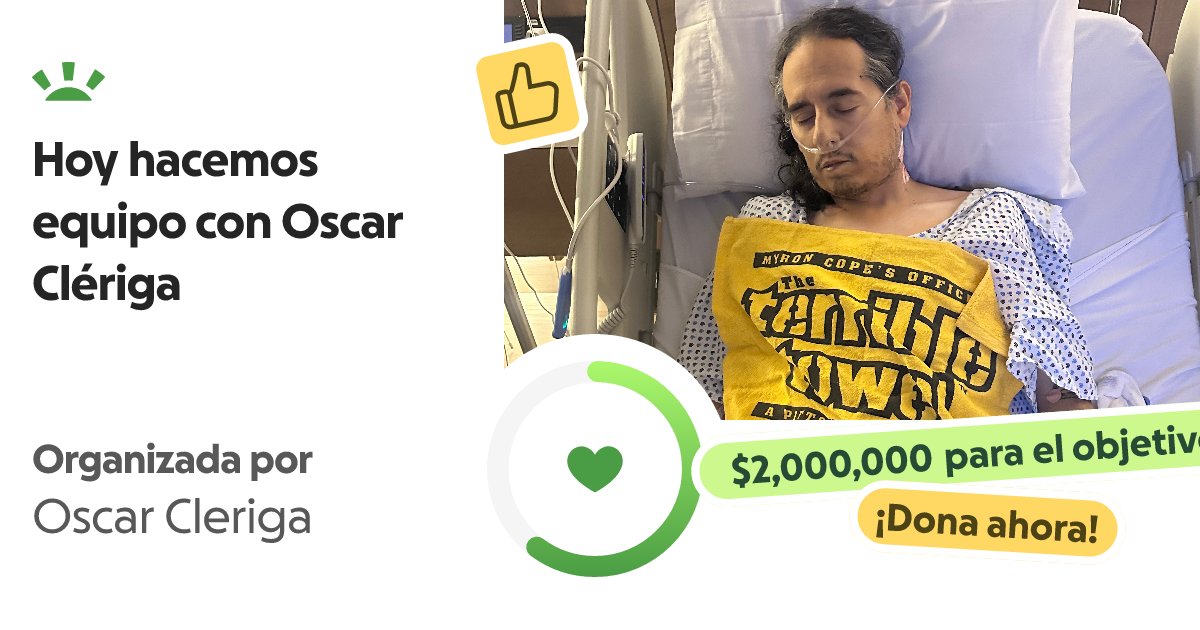 AleMorando's tweet photo. Comunidad tochera y NFLera, paso por acá para pedirles ayuda. Nuestro amigo y colega Oscar Clériga se encuentra luchando contra el cáncer y como bien saben los tratamientos para esta enfermedad son muy caros. Apoyémoslo y a @LAuTrEK, cada peso cuenta.  RT
https://t.co/7OJExc5MUl https://t.co/xzQVbcwLVj