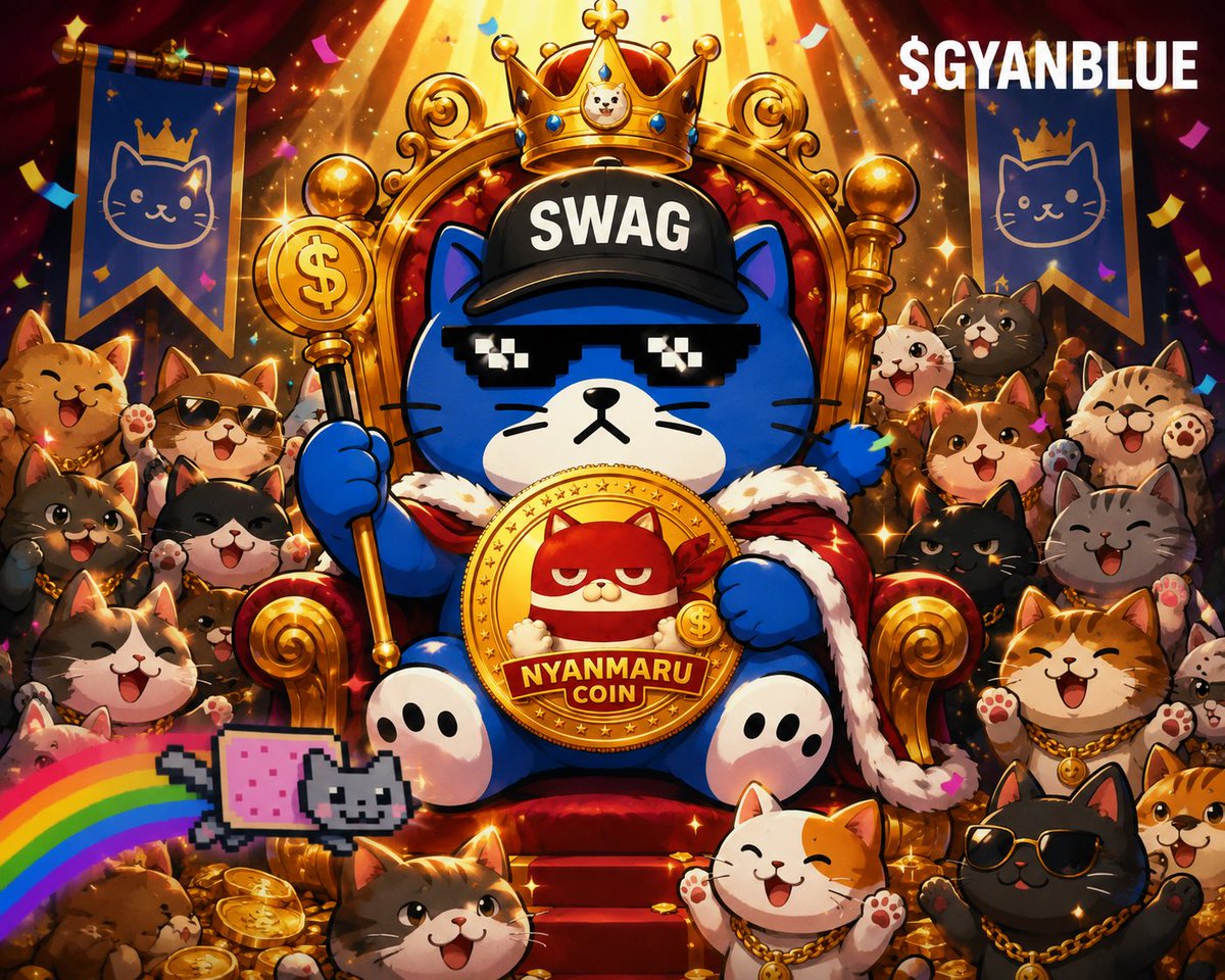 e_links_k's tweet photo. While many come and go, one cat quietly stays in CoinMun Daily Ranking Top 10… every single day. 

His name is GyanBlue ( $NYAN )

Backed by loyal fans, he’s not just another hype. This one has real staying power. 💎

The silent king keeps his throne. 
▶▶ https://t.co/9DwtZZLg9k