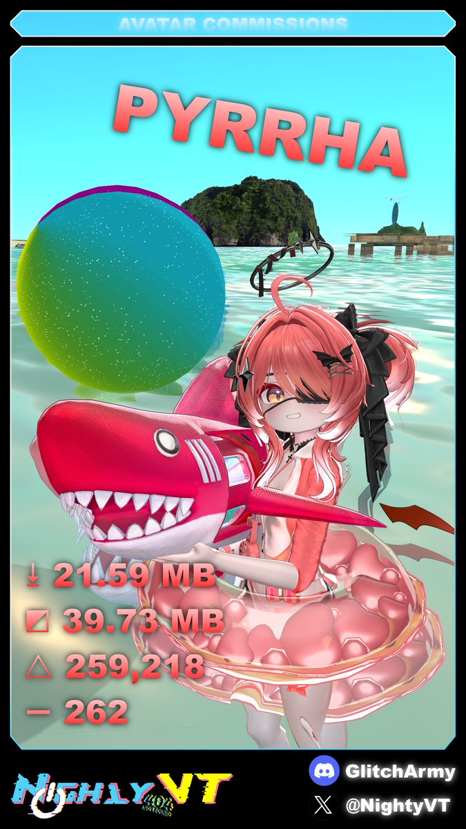 NightyVT's tweet photo. La tercera en aparecer es 💥Pyrrha🫧
Una sonrisa inocente, una mirada traviesa. ✨
No todo lo adorable es inofensivo... 💀
#VRChat #VRC #vrchatavatar #ComisionesAbiertas #comissionsopen https://t.co/SCbSkHoA4v