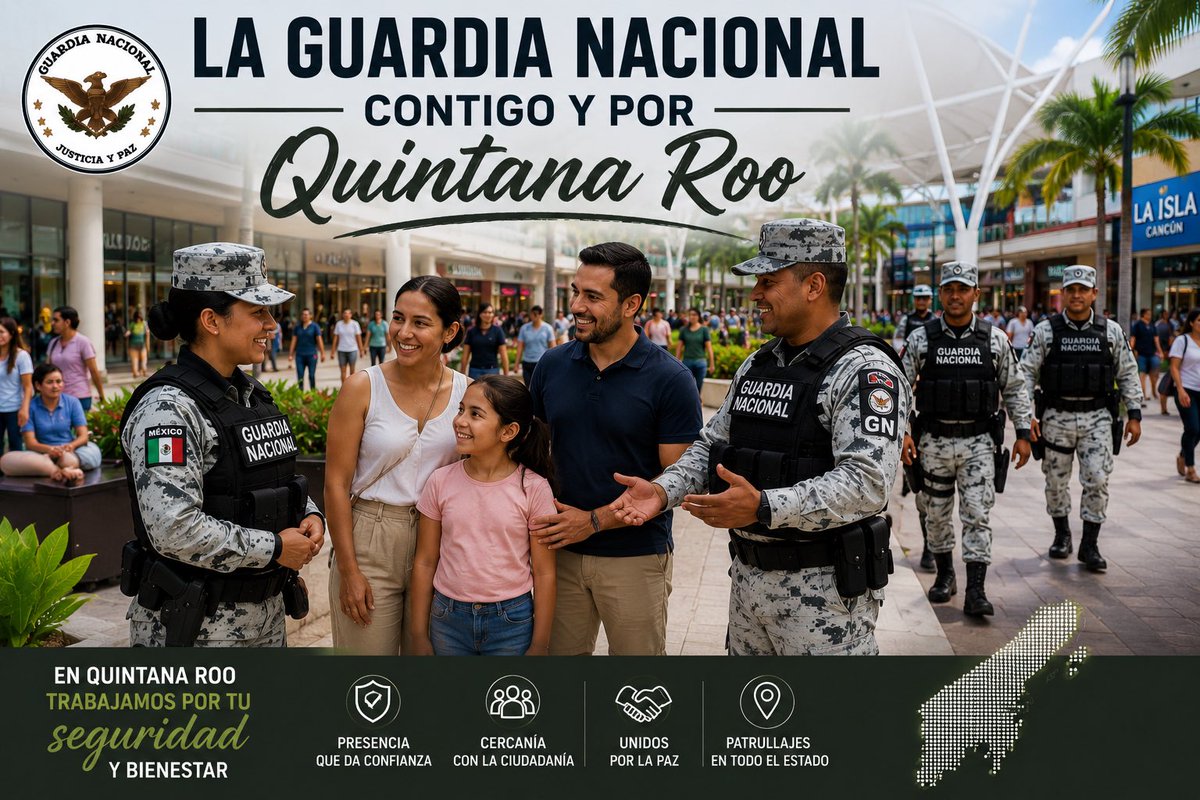 GNQRoo's tweet photo. LA GUARDIA NACIONAL CONTIGO Y OOR QUINTANA ROO https://t.co/SzZSGI8NgN