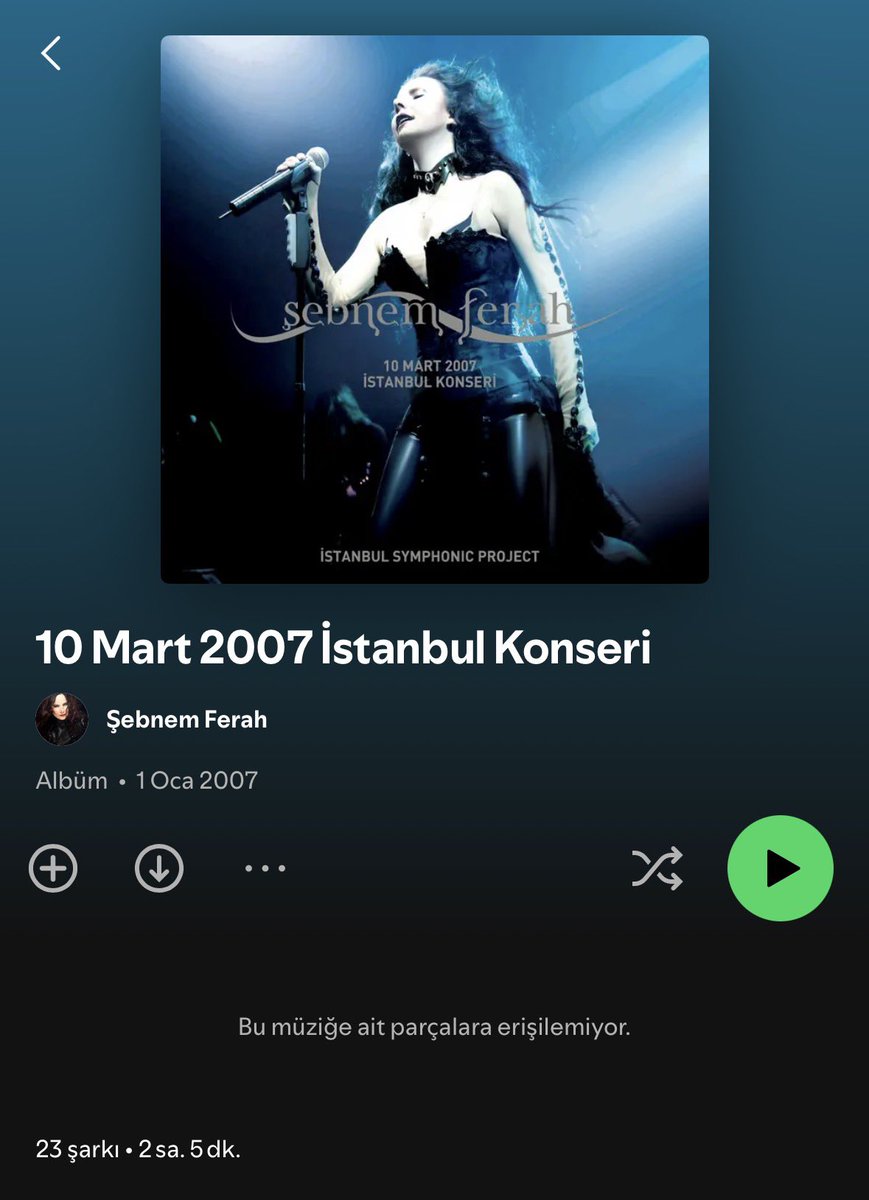 headlinertr's tweet photo. şebnem ferah’ın efsane konser albümü spotify’dan kaldırılmış. hayat bitti. https://t.co/C1Zh5gH2uk