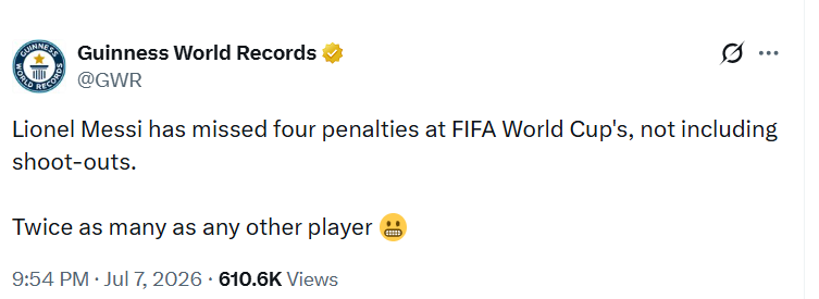 DiskoDDancer's tweet photo. Messi vs penalties is football's longest-running plot twist. 😂 https://t.co/cdRKindwlo