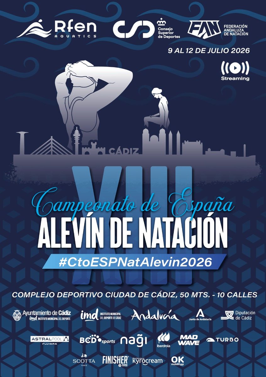 RFEN_Oficial's tweet photo. 🏊‍♂️ Sigue en directo por streaming el Campeonato de España Alevín de Natación de Cádiz

🔗 https://t.co/K88IMIgY5K https://t.co/ShKEPX9Oga