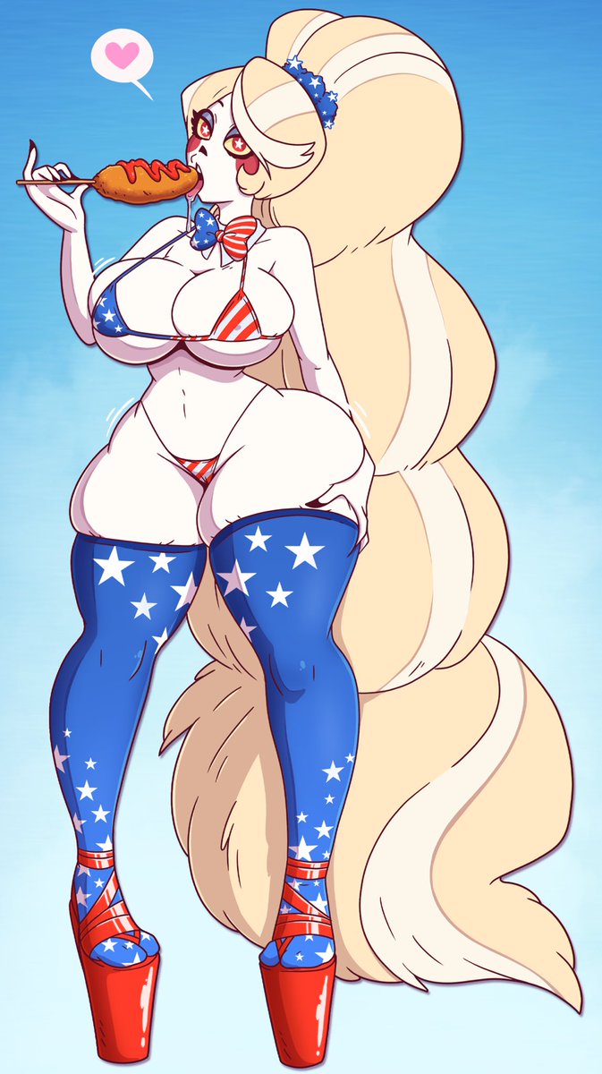 WrenZephyr's tweet photo. ~Americanized Charlie Morningstar~
Patreon Poll Pinup

A new hotel guest brought Charlie some samples of their ‘All-American’ cooking. They were a bit greasy at first but soon all she could think about is how much she wanted to spread her culture with EVERYONE… https://t.co/GdVF1WDTJc