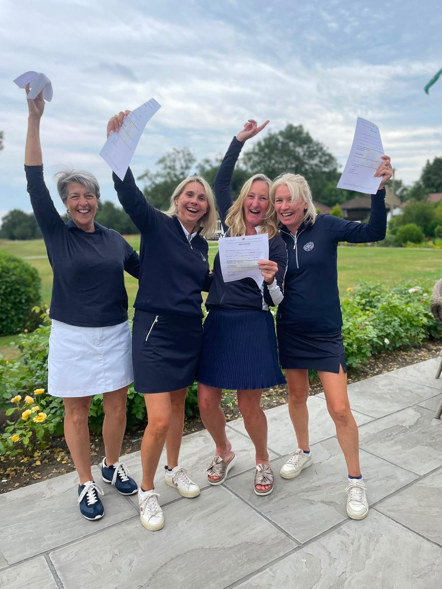 IlkleyGolfClub's tweet photo. Well done IGC Ladies in the Silver Championship at @HarrogateGC.
Congrats to Vicky Braithwaite who won the overall Nett.
And the Ilkley team of Marie Scott, Vicky Braithwaite, Caroline Spellman and Jess McMahon who won the Nett prize. 
#LadiesGolf #HUGC #IlkleyGolfClub https://t.co/ON9VaVKmEX