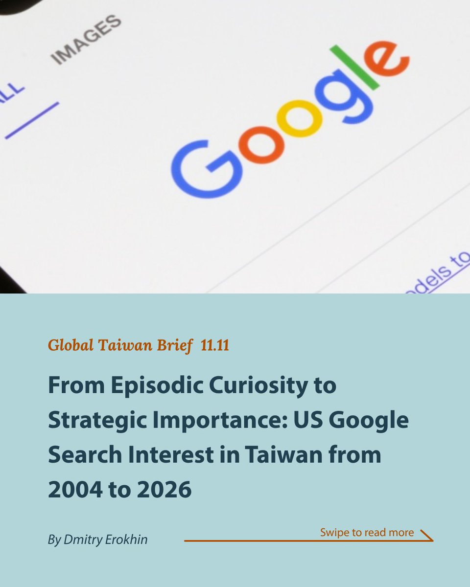 globaltaiwan's tweet photo. Dmitry Erokhin's new analysis of #Google search data from 2004 to 2026 shows a massive shift - #Taiwan has moved from "episodic curiosity" during crises to a permanent fixture of strategic and technological importance. 📉📈

📊 Read full article here: https://t.co/6L4RDvTikS https://t.co/M5pPTdF2Is