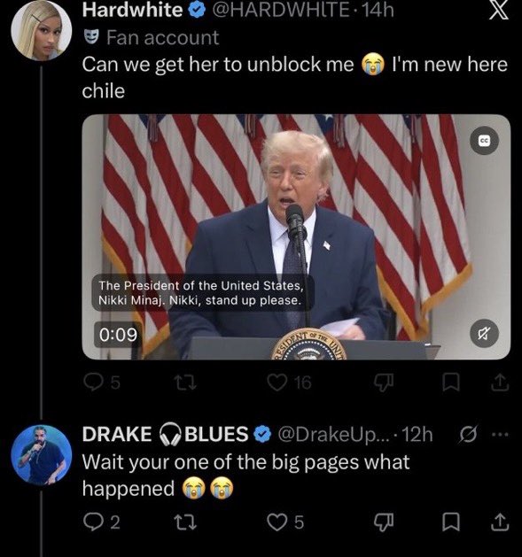 FeelTheBass86's tweet photo. Marajesty was right once again. @NICKIMINAJ has blocked @HARDWHlTE make sure y’all follow suit as well https://t.co/FyWsWVm9m5