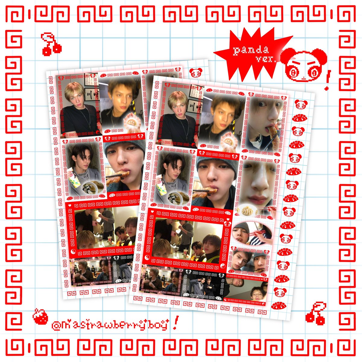 mastrawberryboy's tweet photo. pls kindly rt 🍜 สุ่มแจกจาก rt 2 คน ♡

sticker a6 20 ฿ / ea 
♡ purikura ver. 💒🛍️ 
♡ panda ver. 🥢🥟
♡ ahngel ver. 🎀🪽
sticker 7*7 15 ฿ / set
♡ chibi ver. 🍦🍮 
📮 35฿ (พท.ห่างไกล +20 ฿) 

pre-order : today - 11 july ( 21.30 )
form ♡ https://t.co/cCaLG8syG6

#ตลาดนัดcortis https://t.co/hwYo1cQ7kK