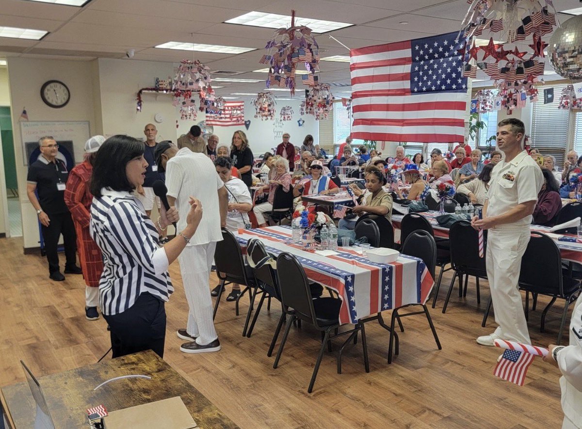 RepNicole's tweet photo. Joined our senior citizens at Arrochar Friendship Club for a 4th of July celebration in honor of our U.S. Navy &amp; Marines visiting Staten Island 🇺🇸 God Bless our military men &amp; women. https://t.co/qYjYTrnzuM
