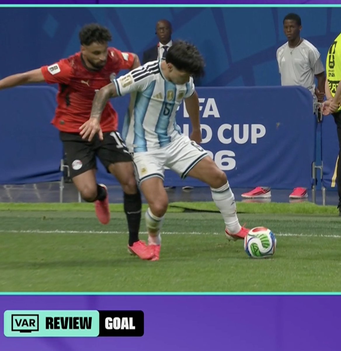Stake's tweet photo. VAR rule out Egypt's second goal. Was this the correct call? 🤔 https://t.co/96Kqgdg5q9