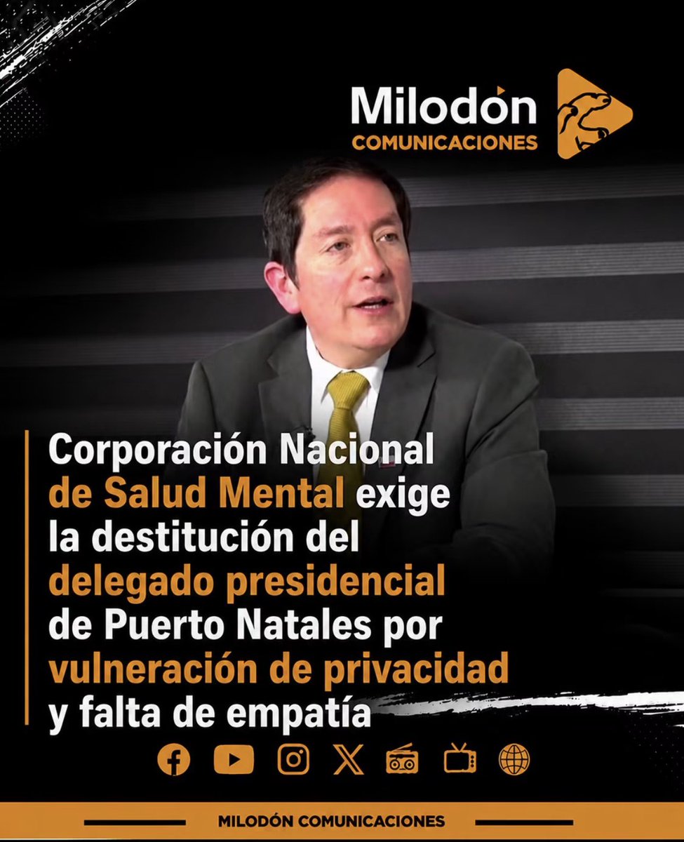 javimoralesalva's tweet photo. INACEPTABLE! 
Dolorosamente en Puerto Natales lamentamos el suicidio de un adolescente. Mis sinceras y sentidas condolencias a su familia, desde alguien que vivió ese mismo dolor.

Ante ello, el delegado provincial, Liber Lazo, en entrevista radial, reveló información personal sensible del joven, como su rendimiento escolar, antecedentes judiciales y diagnósticos de salud mental. Pasó así a llevar su dignidad, el dolor de la familia y demostró una inhumanidad tremenda. Una autoridad pública jamás puede exponer antecedentes personales ni de salud mental de ninguna persona, menos de un niño o adolescente. 

Magallanes atraviesa una grave crisis de salud mental. Hasta junio de este año nuestra región ya registraba 18 suicidios, prácticamente la misma cifra de todo 2025.

Sus disculpas públicas no son suficiente. La Delegada Regional instruyó sumario, pero se trata de un cargo de confianza y la imprudencia es clarísima. El Ministro del Interior debe pronunciarse y pedirle el cargo. 

La salud mental debe tratarse con humanidad, no con imprudencia.