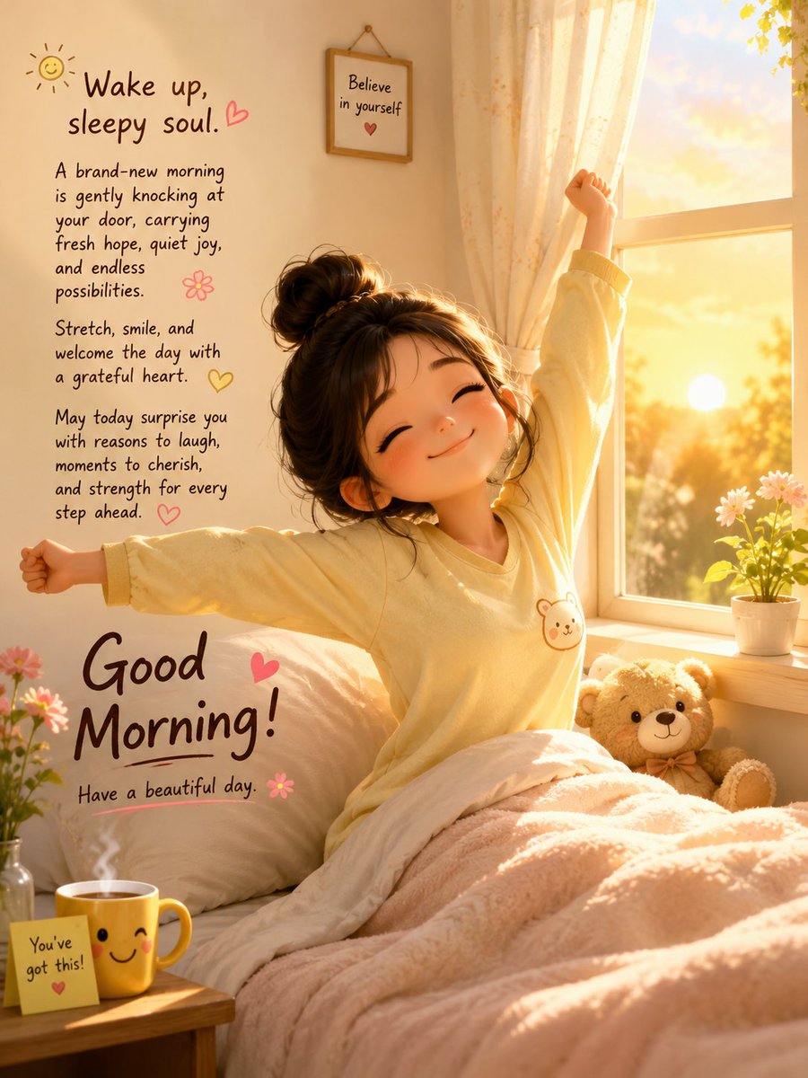 Cipher_Revolt's tweet photo. 🌅 Wake up, sleepy soul. ☀️
A new day is here—stretch, smile, and let your heart welcome fresh hope. Wishing you a beautiful morning and a day full of little joys. 💛✨
#GoodMorning #WakeUp #MorningVibes #NewDay #PositiveMindset #SmileMore #HaveABeautifulDay #StayBlessed #MorningMotivation #RiseAndShine