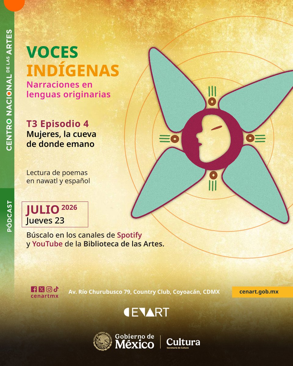 BiblioArtes's tweet photo. Próximamente episodio 4 de #VocesIndígenas 🎙️🌻 https://t.co/388nw976tL
