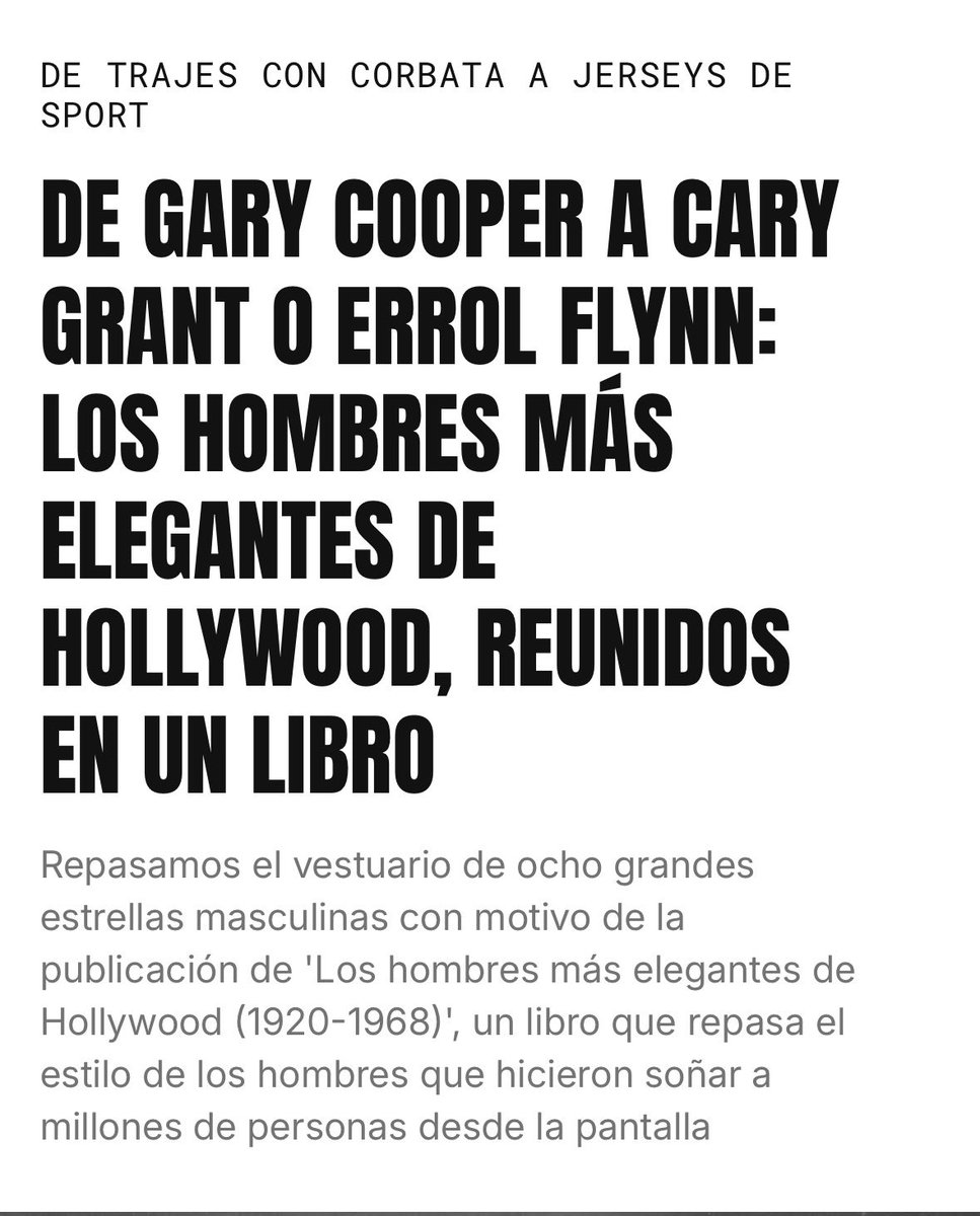 Notorious_Ed's tweet photo. Agradecemos a José Madrid @josemadridg su estupendo artículo sobre nuestro libro “Los hombres más elegantes de Hollywood”, De Guillermo Balmori en @vanitatis de @elconfidencial 

Aquí tenéis el artículo completo👉 https://t.co/yK9HYBVjV3

#notoriousediciones #guillermobalmori https://t.co/M1AzLF0Gpi