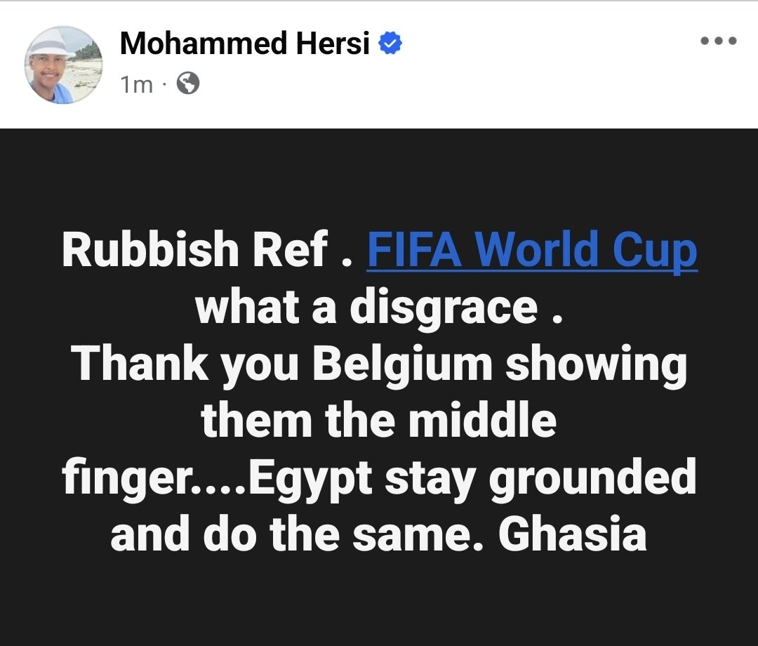 mohammedhersi's tweet photo. @FIFAcom  what makes you think African team are not supposed to win games ? https://t.co/1hTFuC3TSX