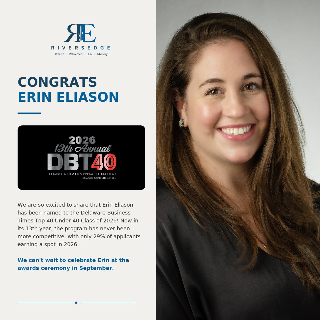 RiversEdge_LLC's tweet photo. We are so excited to share that Erin Eliason has been named to the @DeBusinessTimes Top 40 Under 40 Class of 2026! We can't wait to celebrate Erin at the awards ceremony in September. https://t.co/bpCFbLzBdS
