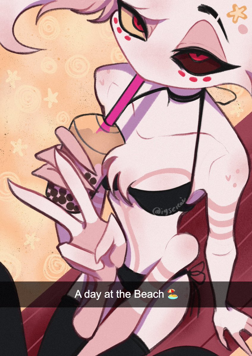 igsekai's tweet photo. With his 🍒 💥
(She took the picture for husk)

#angeldust #hazbinhotelangeldust #hazbinfanart #hazbinhotel https://t.co/qiaMIKXOl9