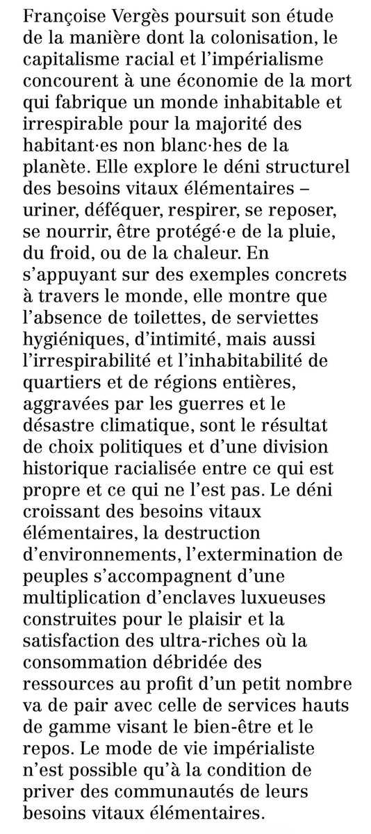 FlorentKaddes's tweet photo. À paraître aux @Ed_Lafabrique 

« L’économie de la mort. Pour une politique des besoins vitaux » par Francoise Vergès :
https://t.co/9uWKWaoXn5 https://t.co/Fr0KiQVRf0