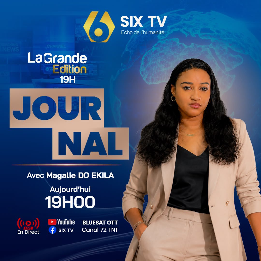 central_sage's tweet photo. 📺 LA GRANDE ÉDITION 19H
Rendez-vous ce soir à 19H00 sur SIX TV
JOURNAL présenté par Magalie DO EKILA
Suivez l’actualité en direct sur :
YouTube | Facebook SIX TV | BLUESAT OTT Canal 72 TNT
#SIXTV #Journal19h #EchoDeLHumanité https://t.co/avW6PxG3om