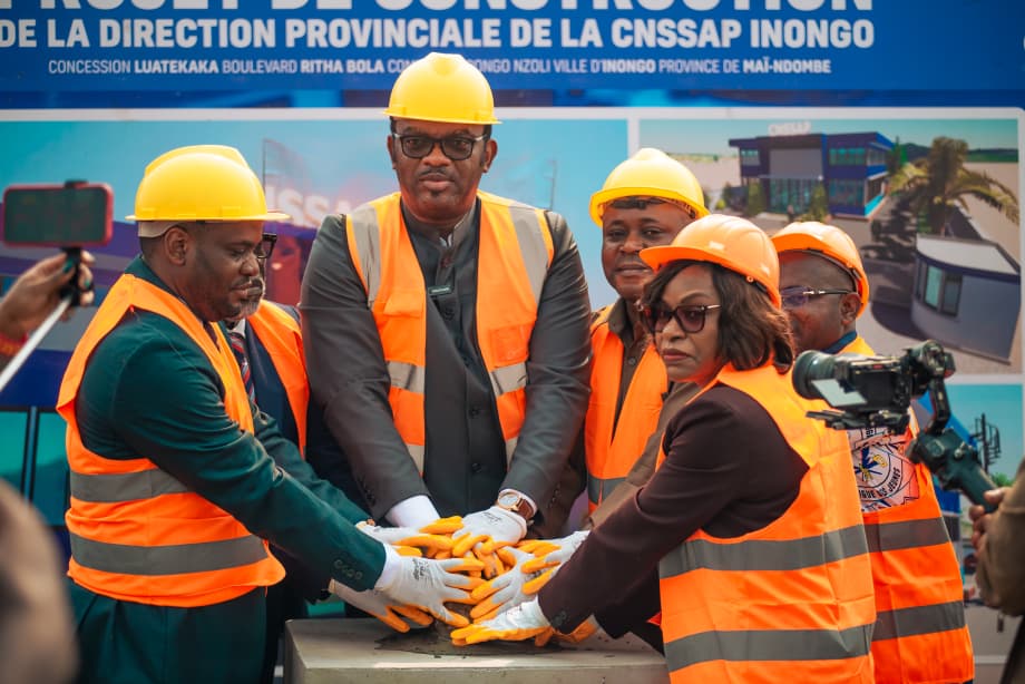 Cnssap_RDC's tweet photo. Cérémonie de la pose de la première pierre de la construction de l'Agence de la CNSSAP Inongo, dans la Mai-Ndombe,  ce mardi 07 juillet 2026. La mission d'Itinérance Equateur-Mai-Ndombe se cloture ainsi avec cet événement historique pour la province. https://t.co/Rudxnxy8wk
