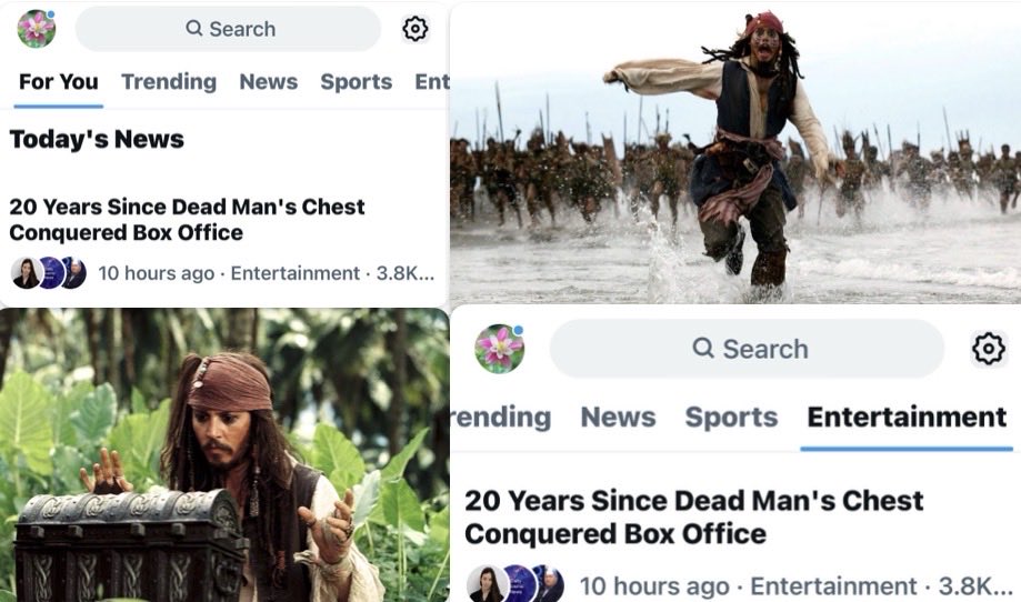 GatsbyV82246's tweet photo. #TRENDINGTodaysNews
#TOPGrokStory
#TRENDINGEntertainment
#PiratesOfTheCaribbean
#DeadMansChest
#20thAnniversary
#ConqueredBoxOffice 1.066B https://t.co/7GYvO3rlj3