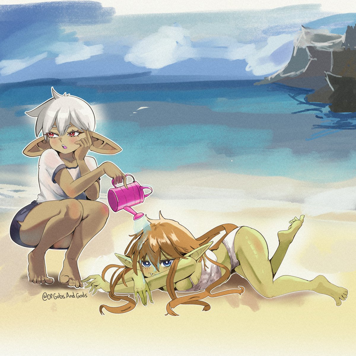 OfGobsandGods's tweet photo. Remember to keep your goblin well-hydrated, even on the beach! Stay cool out there

#goblin #art https://t.co/yldVQSQb8R