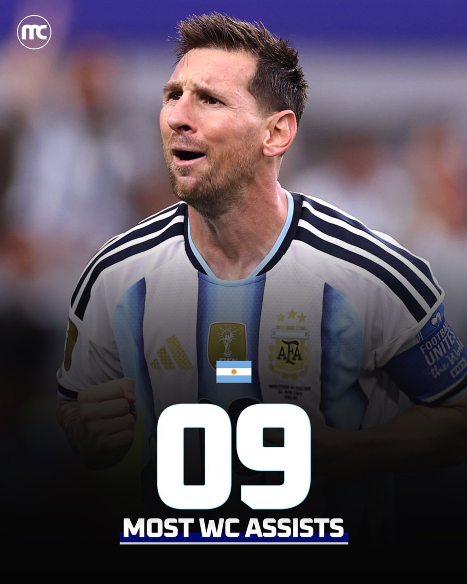 CrewsMat10's tweet photo. 🚨 BREAKING: Lionel Messi has broken the record for most assists by a player in World Cup history. 

What a freak.🤯🐐 https://t.co/0yEeZbpHvB