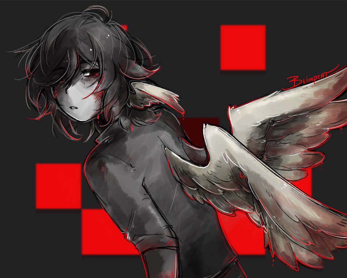 Blimpcatt's tweet photo. q!Quackity has been going through it, man lol.

#qsmp #quackityfanart #quackity #blood #qsmpart https://t.co/qbuRtxMO3r
