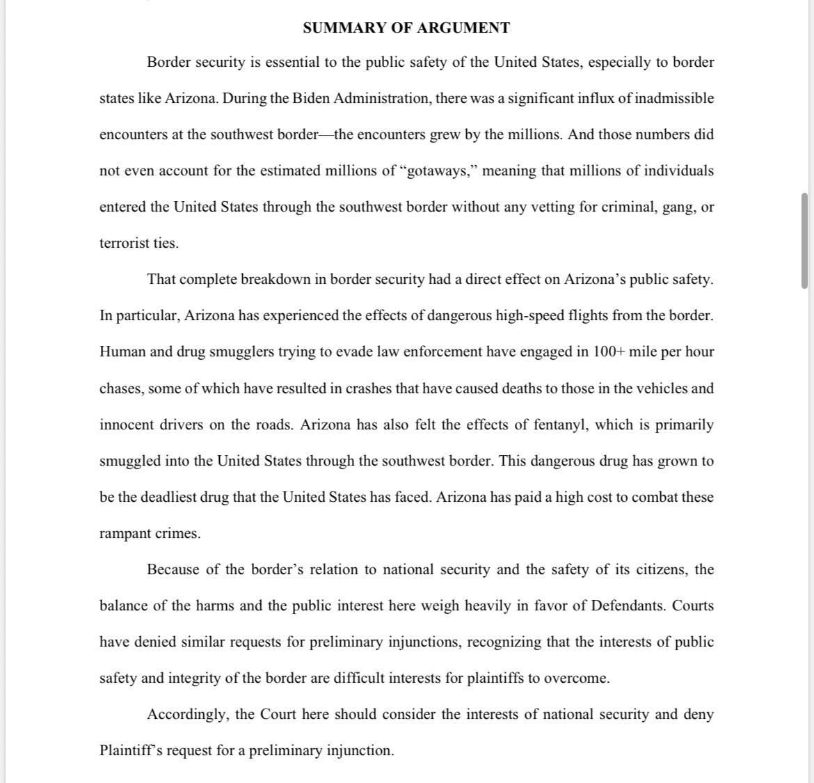 votewarren's tweet photo. Arizona knows what happens when the border isn't secure. We've seen deadly high-speed smuggling chases, fentanyl flooding our communities, and millions spent protecting our citizens. That's why I filed an amicus brief supporting @DHSgov and @CBP's efforts to secure the border. Unlike Kris Mayes I will work with the Trump admin to keep our border secure.