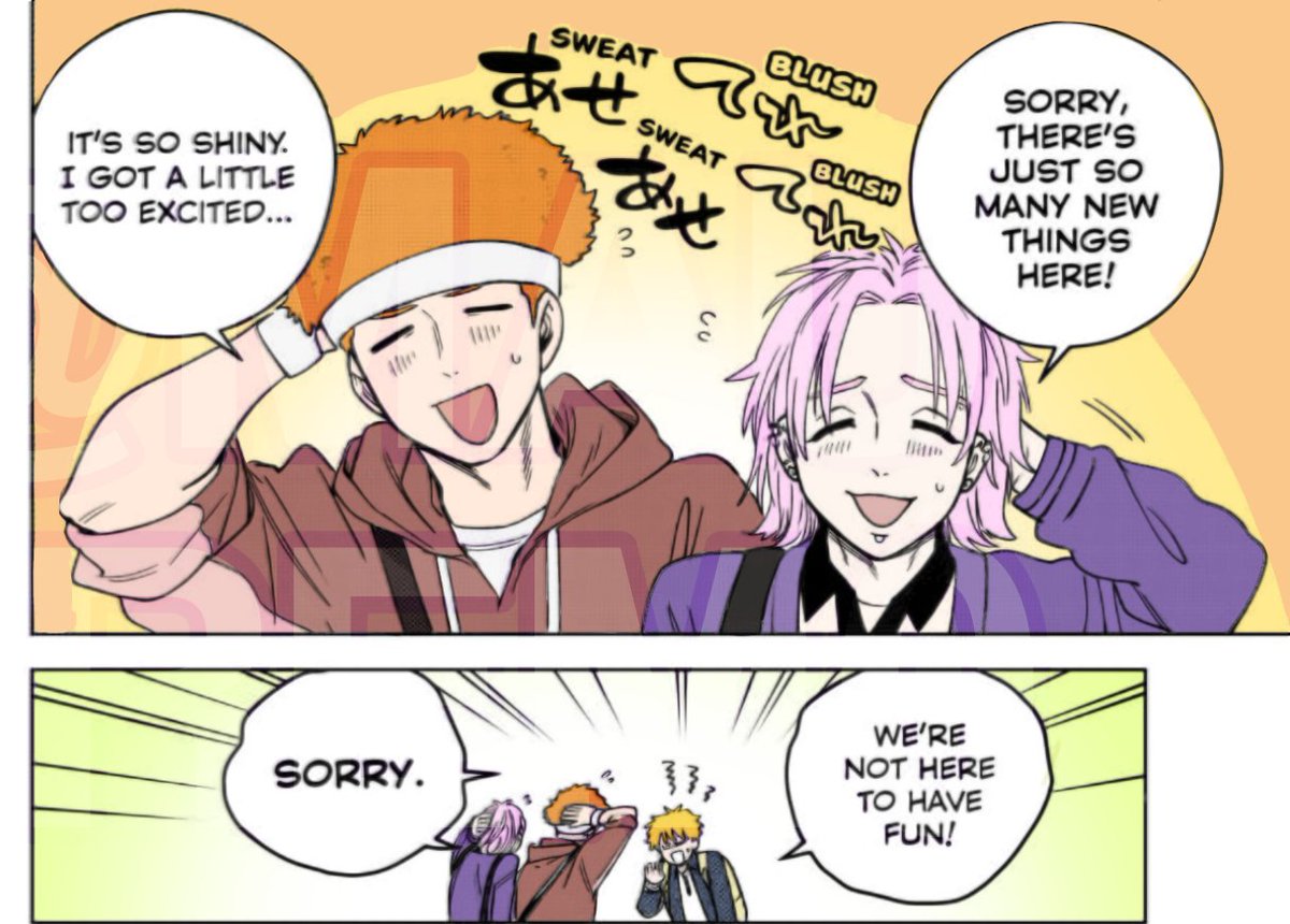 xzam_heyone's tweet photo. ֯ 🥢 ֢ ໋ ▒ Recien hice la base de este panel, me demore en escoger los colores 🥀 #windbreaker #chapter222 #manga https://t.co/6ABIuael3U