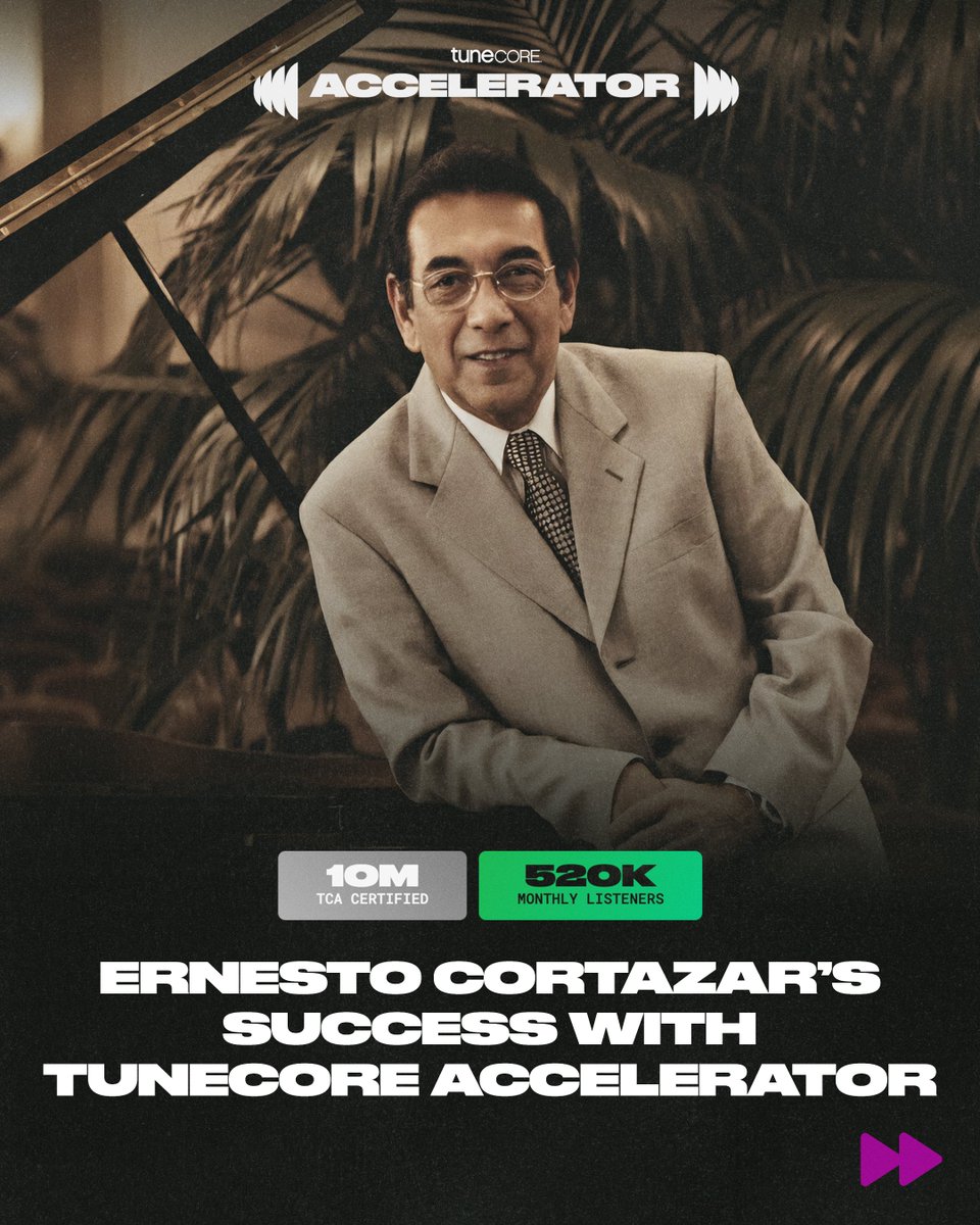 TuneCore's tweet photo. Honoring a family legacy of film composition, Ernesto Cortazar III continues the work of his father Ernesto Cortazar II by bringing their combined catalog into TuneCore Accelerator. Together, their 293 tracks have driven over 44M streams through the program and account for 1 in 5 of their total streams in the past year, with TuneCore helping introduce their timeless catalog to a new generation of listeners. Read the full TCA 4.0 Report at the link below!

https://t.co/SkCizdTsKp