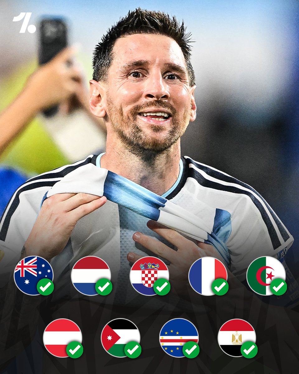 OneFootball's tweet photo. Lionel Messi extends his record again scoring in NINE consecutive World Cup matches 🤯🐐

WAS THERE A BETTER TIME?! https://t.co/WFJMJY5zem