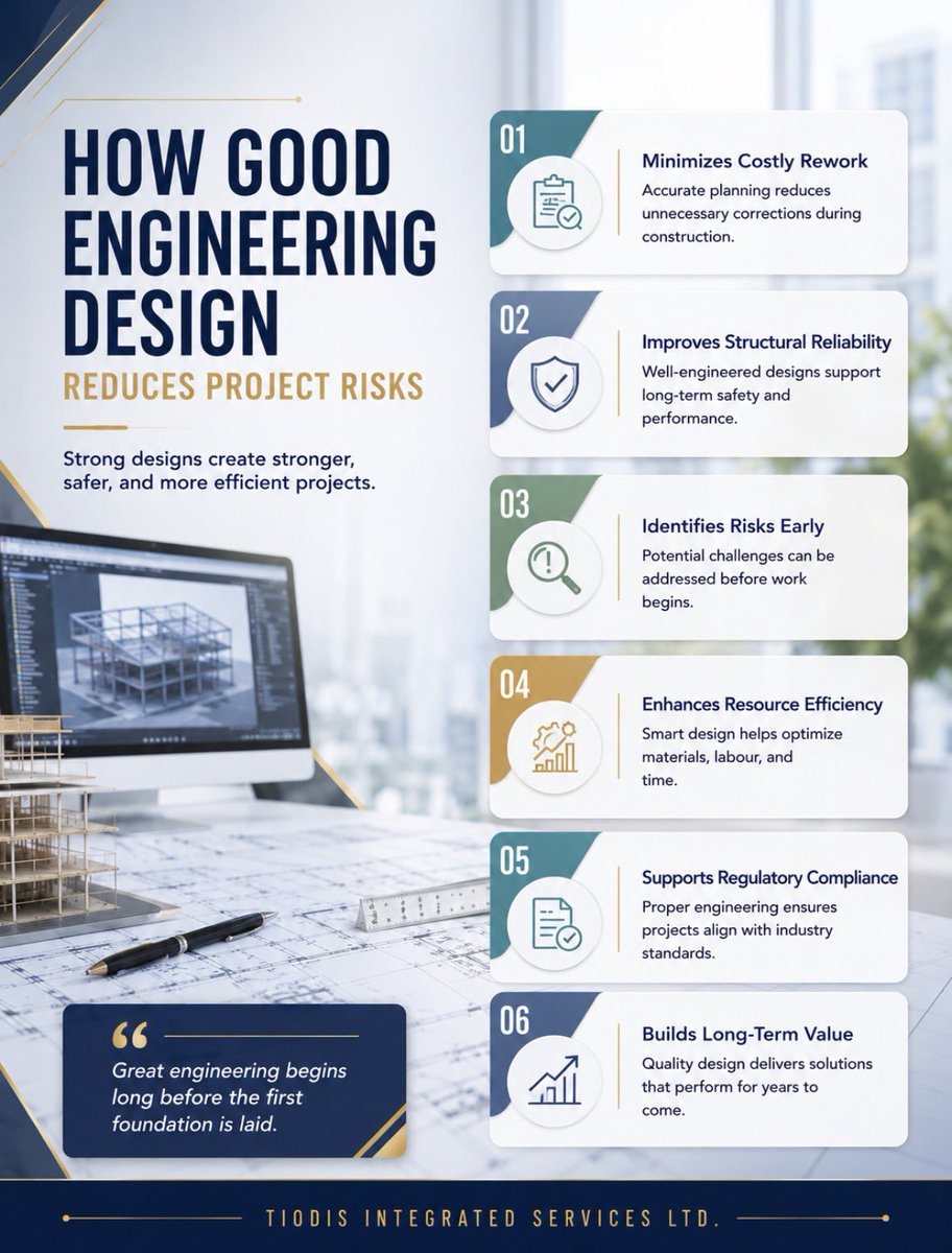 tiodisintserv's tweet photo. The most expensive project changes often begin with small design oversights.

Proper engineering design helps identify potential issues early, reducing costly revisions, delays, and unnecessary rework.

Get the design right from the start, and the rest of the project follows . https://t.co/xVPbIPMSzd