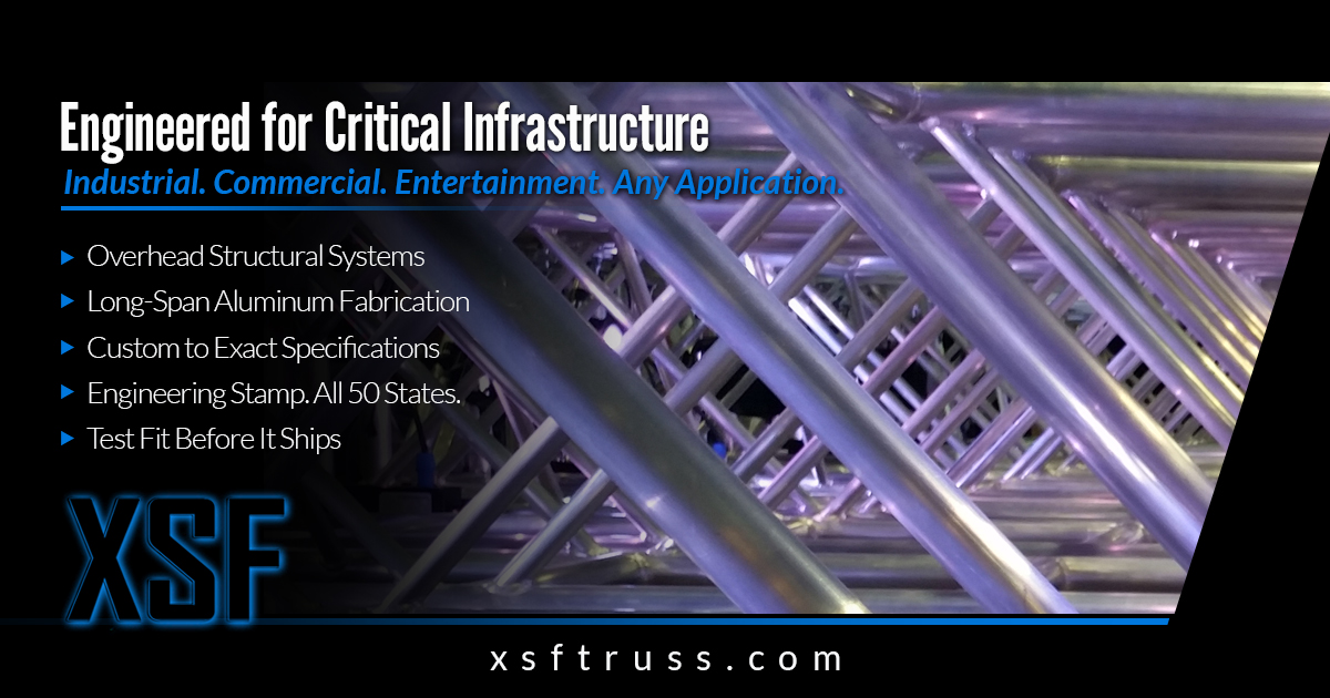 XSFtruss's tweet photo. ✅Engineered for Critical Infrastructure

✓Engineering Stamp Available.
✓Test-Fit before it ships so it Arrives Right. Every Time.
✓100% USA made. 

 https://t.co/MTlUwxY4Ns
#xsftruss #CriticalInfrastructure #AluminumTruss #CustomFabrication #StructuralEngineering https://t.co/yZGJfIfbnF