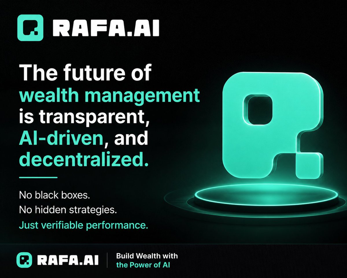 RameenKhann55's tweet photo. The future of wealth management is transparent, AI-driven, and decentralized. 🚀
No black boxes. No hidden strategies. Just verifiable performance.
Welcome to the next generation of AI-powered investing.
#RAFAAI #AI #DeFi #Web3 #Crypto #Blockchain #OpenFinance
@RAFA_AI https://t.co/MNiiox82pm