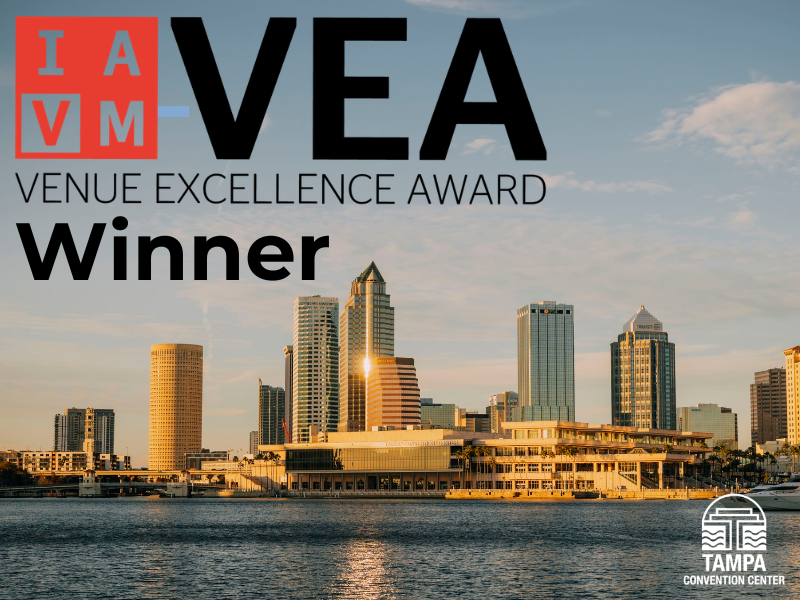 TheTampaCC's tweet photo. 🚨 HISTORIC WIN! The Tampa Convention Center has won the prestigious 2026 Venue Excellence Award from @IAVMWHQ!

Only five venues are selected globally across stadiums, arenas, &amp; centers every year. This is our 1st time winning this elite honor!

#TheTampaCC #EventPlanners https://t.co/6oCQqKVj1b