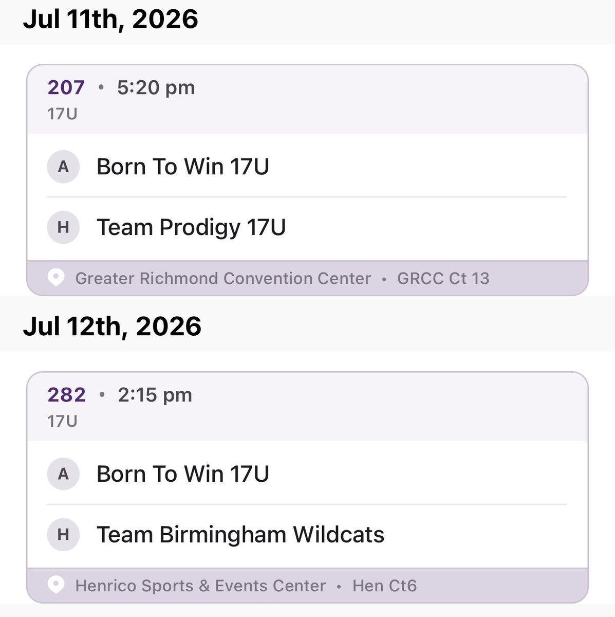 C3BDG's tweet photo. Coaches I will be playing in Richmond Virginia for live period, here’s the schedule! https://t.co/0UXFA7FUgA
