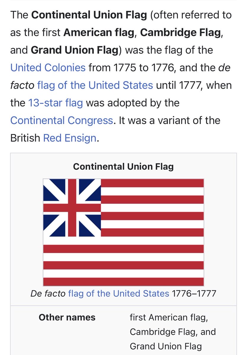 ConcerndHoosier's tweet photo. @LoyalistMat1867 Here was the original American flag. This might clear things up in your mind. 

It was also probably inspired by the British East India Company flag.

The American flag carries a British tradition within it. The Maple Leaf does not. It is a modern reinterpretation of Canada. https://t.co/pBw2XiUvO5