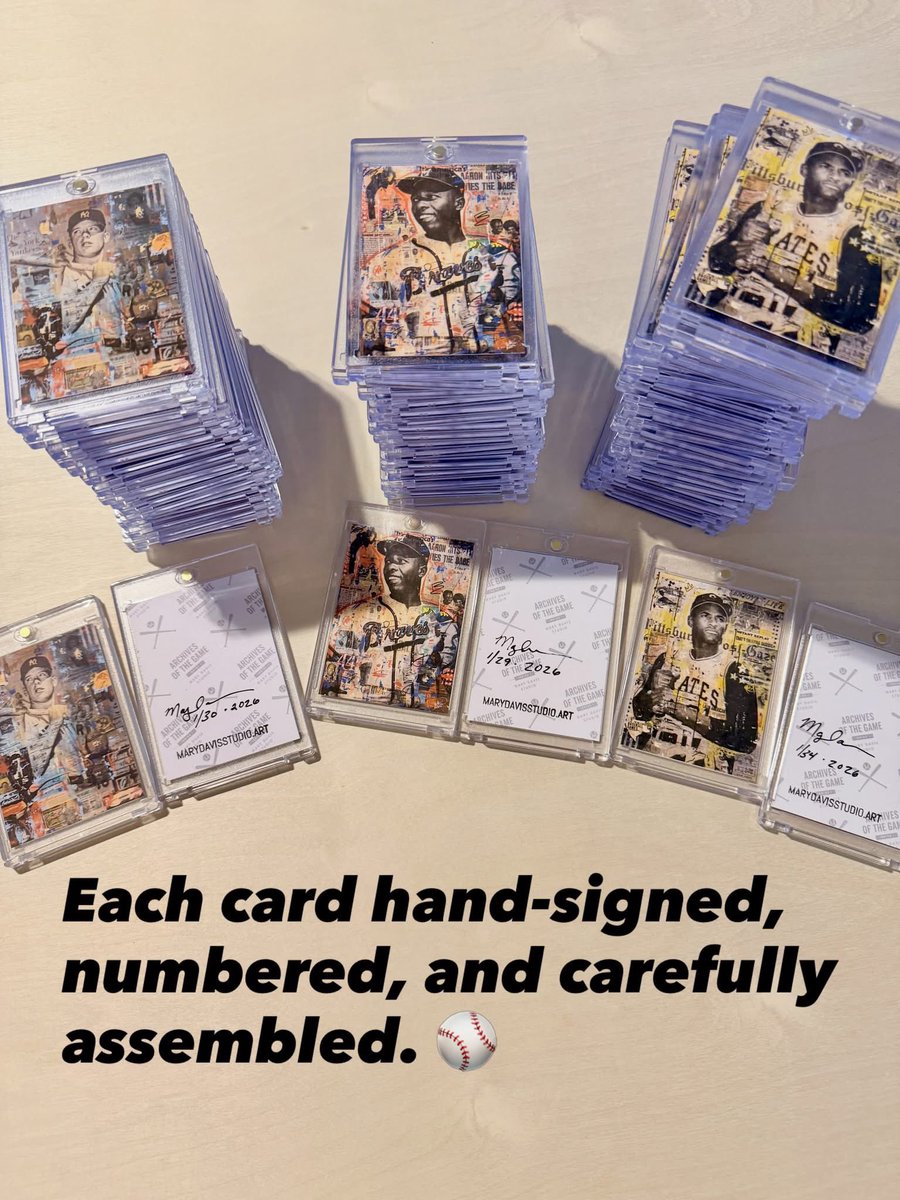 marydavisstudio's tweet photo. The first batch of Archives of the Game is shipping!

Every card is hand signed, individually numbered, and carefully packaged before it leaves my studio.

Thank you for helping make the very first Archives of the Game release possible. I can’t wait for these to arrive in your collections.