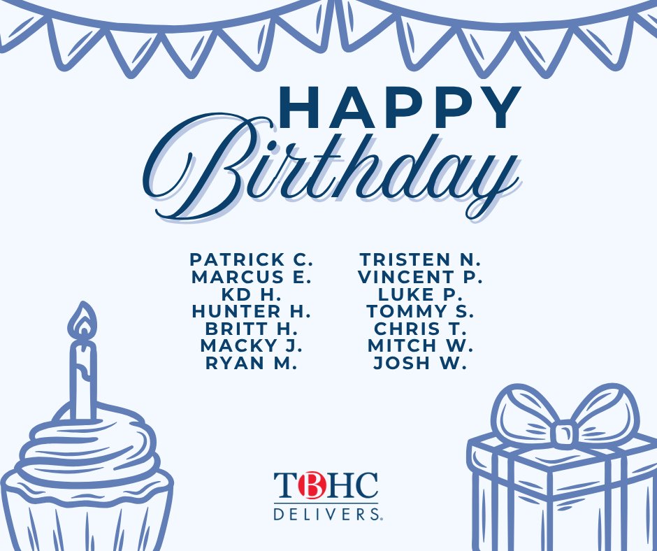 TBHCDelivers's tweet photo. Happy birthday to all our TBHC Delivers July birthdays! Here’s to a great month filled with celebrations. #HappyBirthday #TBHCFamily #TBHCDelivers https://t.co/6mrDEb0FcG
