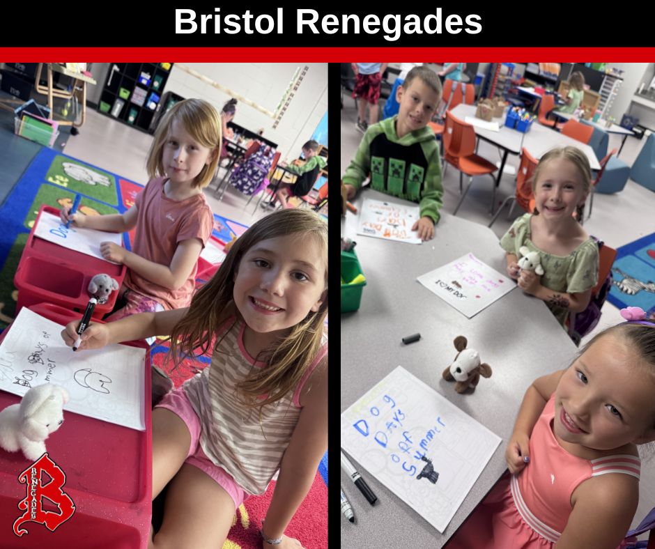 BristolSchoolWI's tweet photo. Who doesn't love a furry friend? Whether they are a pet owner or not, in Bristol's Dog Days of Summer class, our young animal lovers are enjoying the chance to explore the world of dogs through stories, journals, science, and hands-on activities. #LivingLikeARenegade https://t.co/W3WGt5rYNS