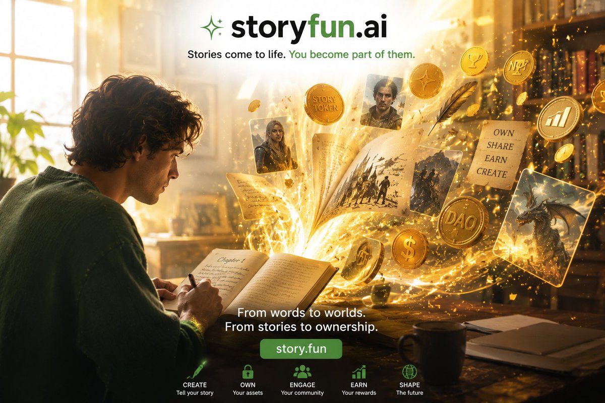 Logistic225's tweet photo. 🧵 Real Stories. Real Value.

1/ What if a story could do more than entertain?

What if it could create value for everyone involved? 👀👇

2/ That's the vision behind @Storyfun_AI.

Creators build.
Communities engage.
Stories evolve.
Web3 unlocks new ways to participate. 💚 https://t.co/u2JMDKK1H0
