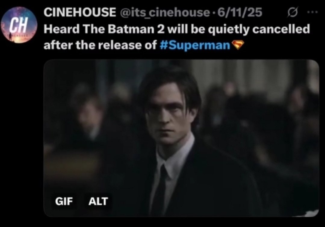 RichardOcelot's tweet photo. Hey remember when you said in your old account you'd heard that The Batman 2 would be "quietly cancelled after Superman"?

Ya fake, sourceless non-scooper. https://t.co/YYLiXpPauo